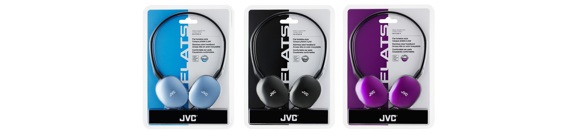 Open Headband Headphones Black JVC JVC HA-S160 